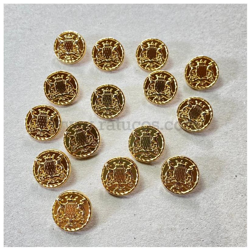 10, botones de oro de 22 mm, botones metálicos dorados, botones de plástico  dorado, botones vintage dorados, botones de efecto martillado, mercería -   México