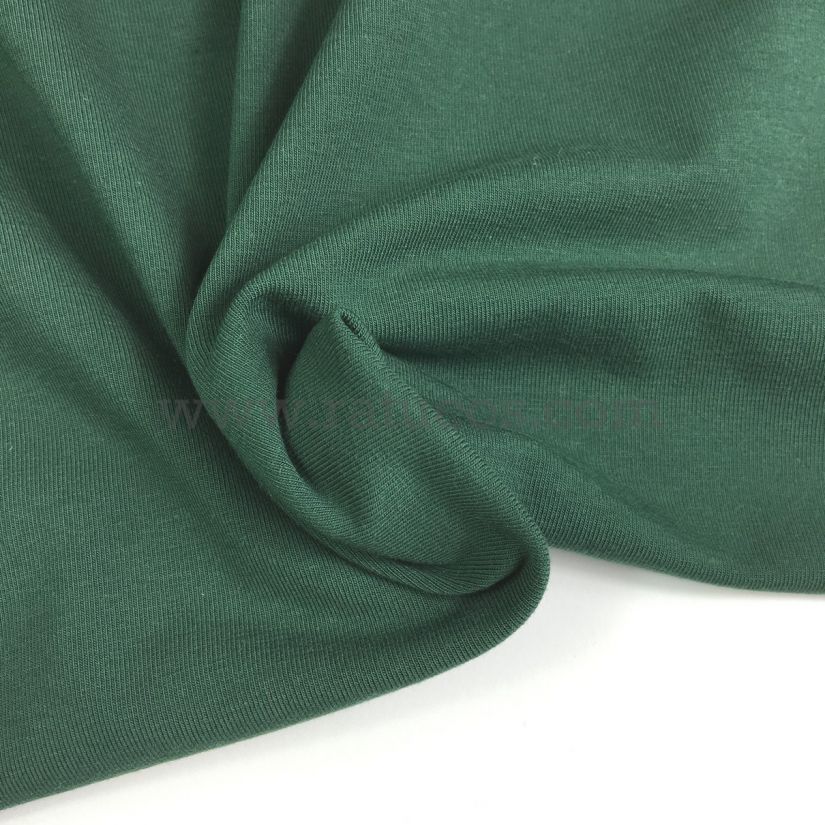Discurso Lirio Equipar Tela Punto Camiseta Verde Oscuro Serie Algodón